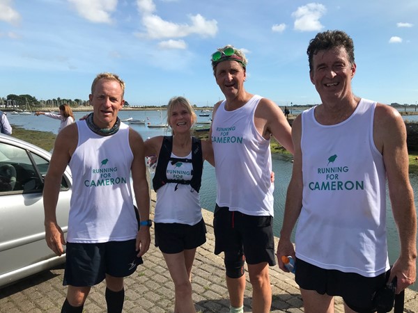 Rupert, Corinne, Hugo and Christopher after a very long hilly and hot 30km run!